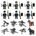 thumbnail image 1 of US Civil War Mini Soldiers Figures Pack, 6 Union & Confederacy American, Blue & Gray Battle, 2 Horses, Weapons Accessories, 1 of 7