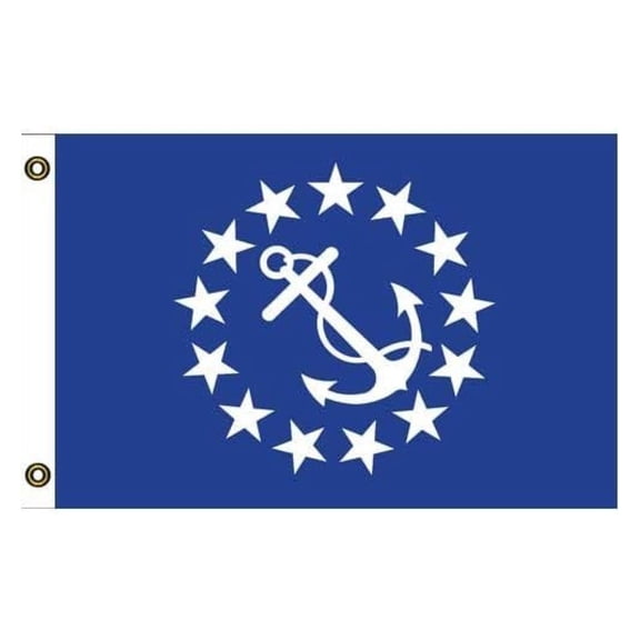 US Club Commodore Flag 12x18 inch - Durable American Flag - Embroidered Nylon - Brass Grommets - Outdoor & Indoor Use