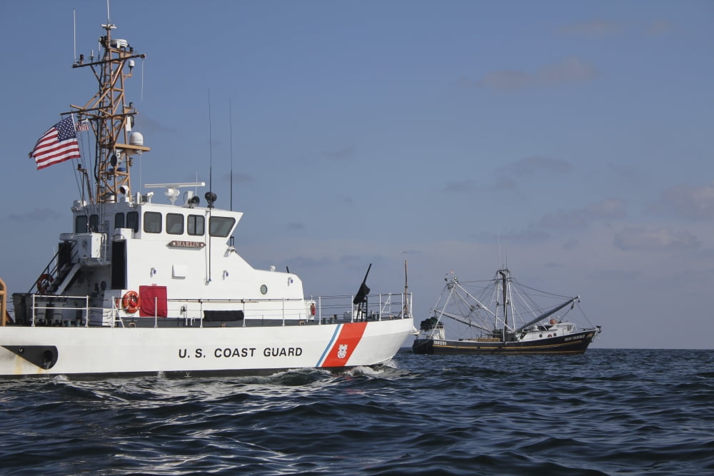 US Coast Guard Cutter Marlin patrols the waters south of Pensacola Bay Canvas Art - Stocktrek Images (35 x 23)