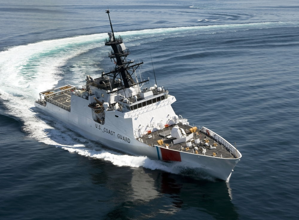 US Coast Guard Cutter Waesche in the navigates the Gulf of Mexico Canvas Art - Stocktrek Images (33 x 24)