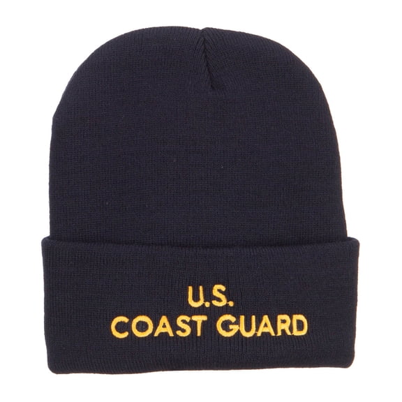 US Coast Guard Embroidered Long Beanie - Navy OSFM