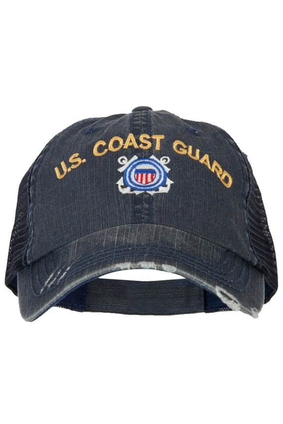 US Coast Guard Embroidered Low Profile Cotton Mesh Cap - Navy OSFM