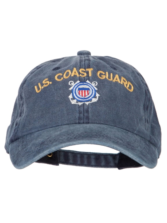 US Coast Guard Logo Embroidered Washed Cotton Twill Cap - Navy OSFM