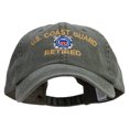 thumbnail image 1 of US Coast Guard Retired Embroidered Big Size Washed Pigment Dyed Cap - Olive XL-3XL, 1 of 5