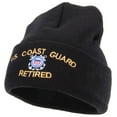 thumbnail image 1 of US Coast Guard Retired Embroidered Long Beanie - Black OSFM, 1 of 5