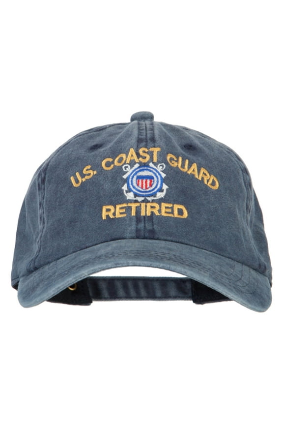 US Coast Guard Retired Embroidered Washed Cotton Twill Cap - Navy OSFM