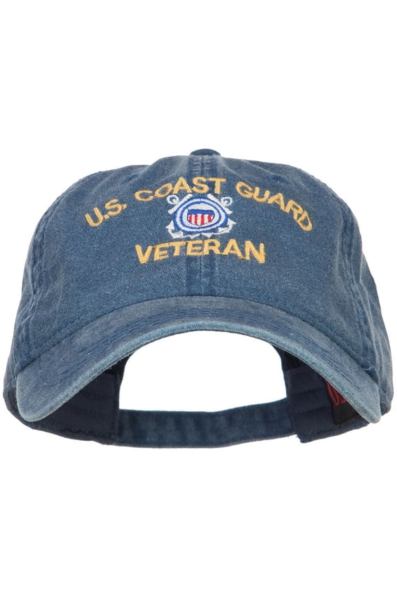 US Coast Guard Veteran Embroidered Washed Cap - Navy OSFM