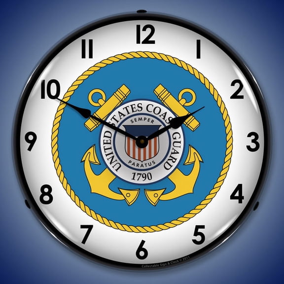 US Coast Guard Wall Clock, Lighted