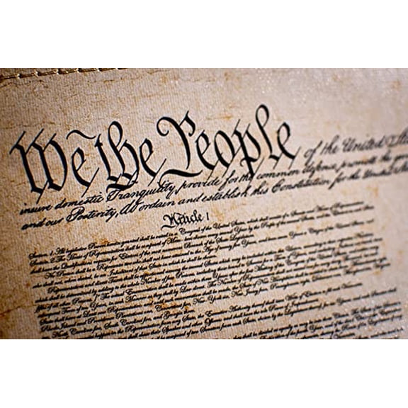 US Constitution Poster Print Canvas | Constitutional Document Wall Dcor - Historical Replica. Motivational and Patriotic Gift. Office dcor | Made in USA