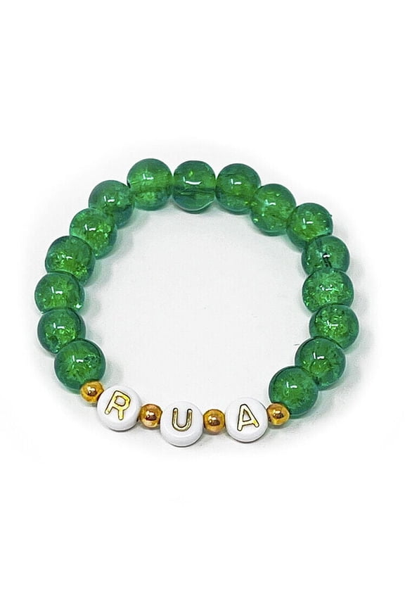 US Custom Name Bracelet Faux Pearl Jade Crystal Beaded Stackable Mama Bracelet