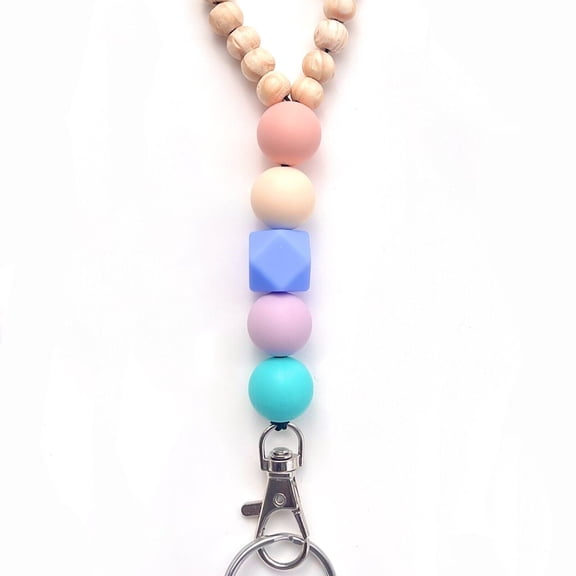 US Custom Nurse Teacher Lanyard for Keys ID Badge Name Necklace Wooden Silicone