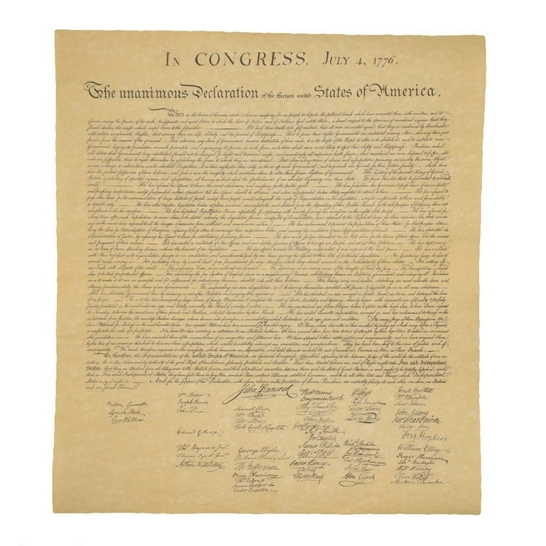Declaration of Independence On Antiqued Parchment Paper Declaration of Independence On Antiqued Parchment Paper