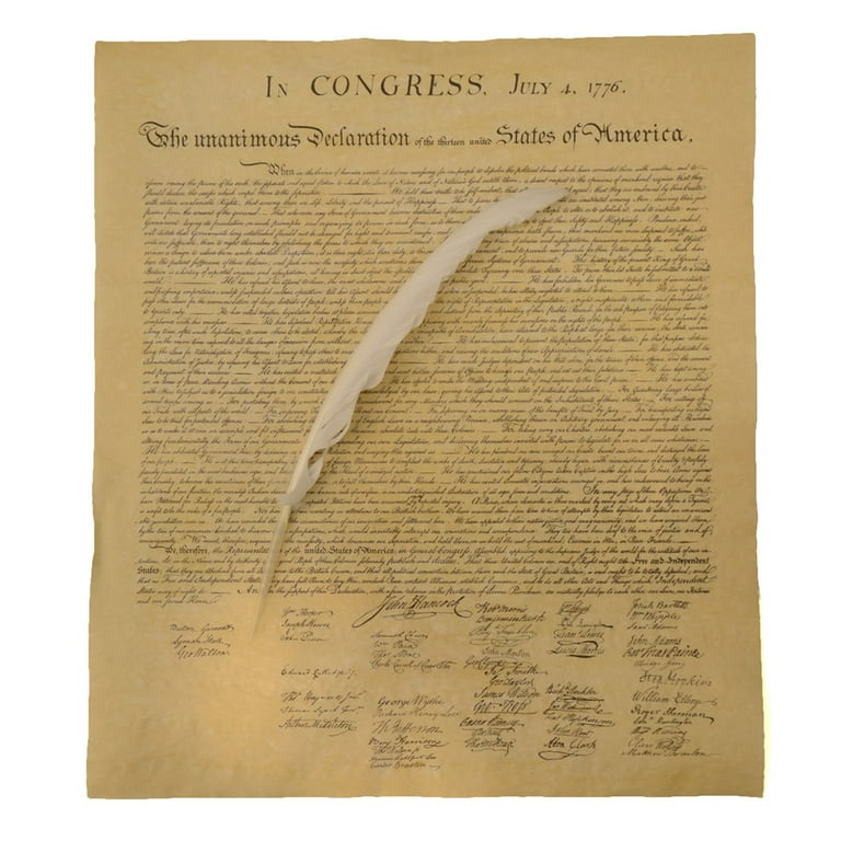 Replica US Historical Document Declaration of Independence with Writing Quill Dip Ink Pen Replica US Historical Document Declaration of Independence with Writing Quill Dip Ink Pen