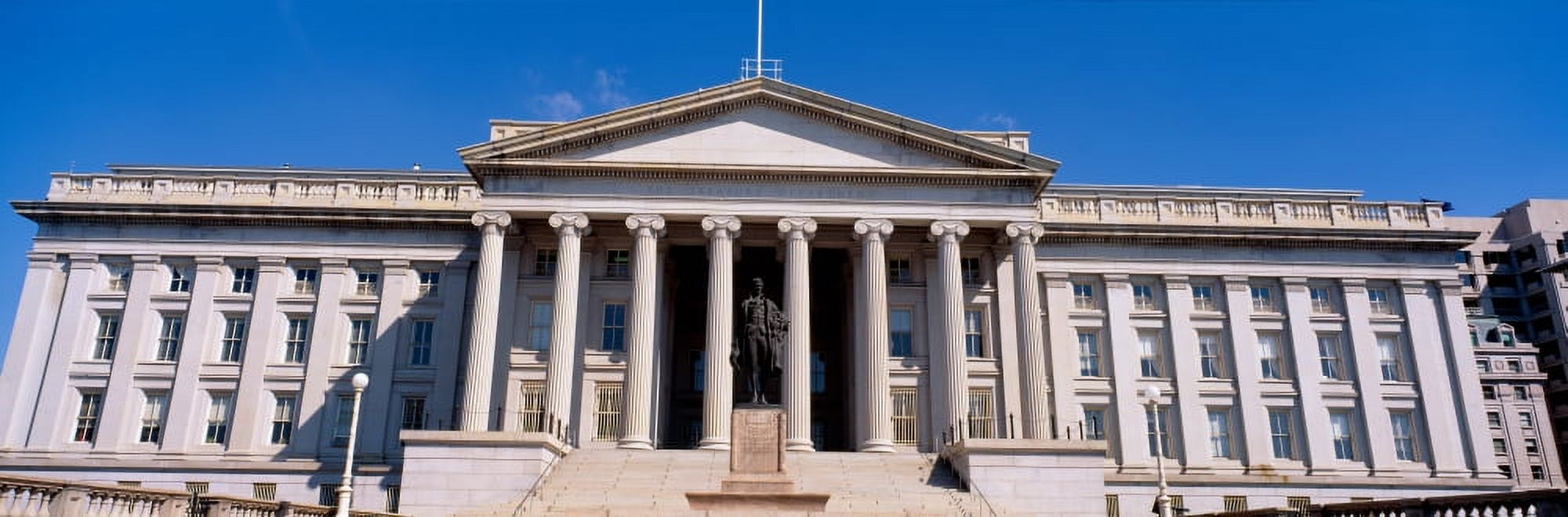 US Department of Treasury with statue of Alexander Hamilton Washington DC Canvas Art - Panoramic Images (27 x 9)