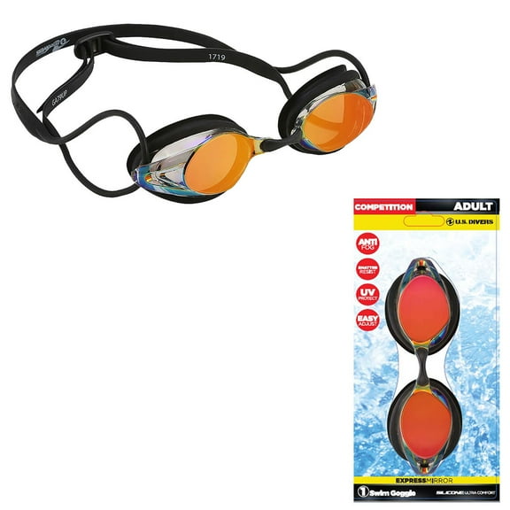 US Divers Adult Competition Express Black W/Gold Mirror Lens
