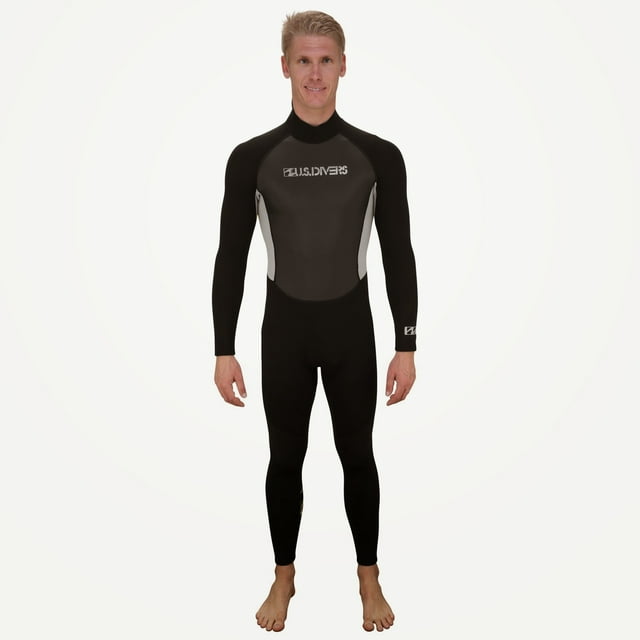 US Divers Mercury Adult Full Wetsuit, Black/Gunmetal, Size Small