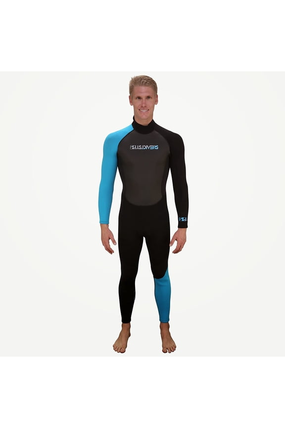 US Divers Mercury Adult Full Wetsuit Black/Turquoise, Size Small