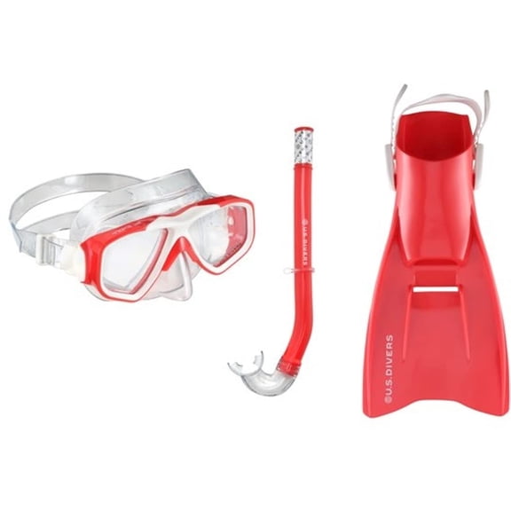 US Divers Tiki Jr Snorkeling Set (Coral/White) S/M