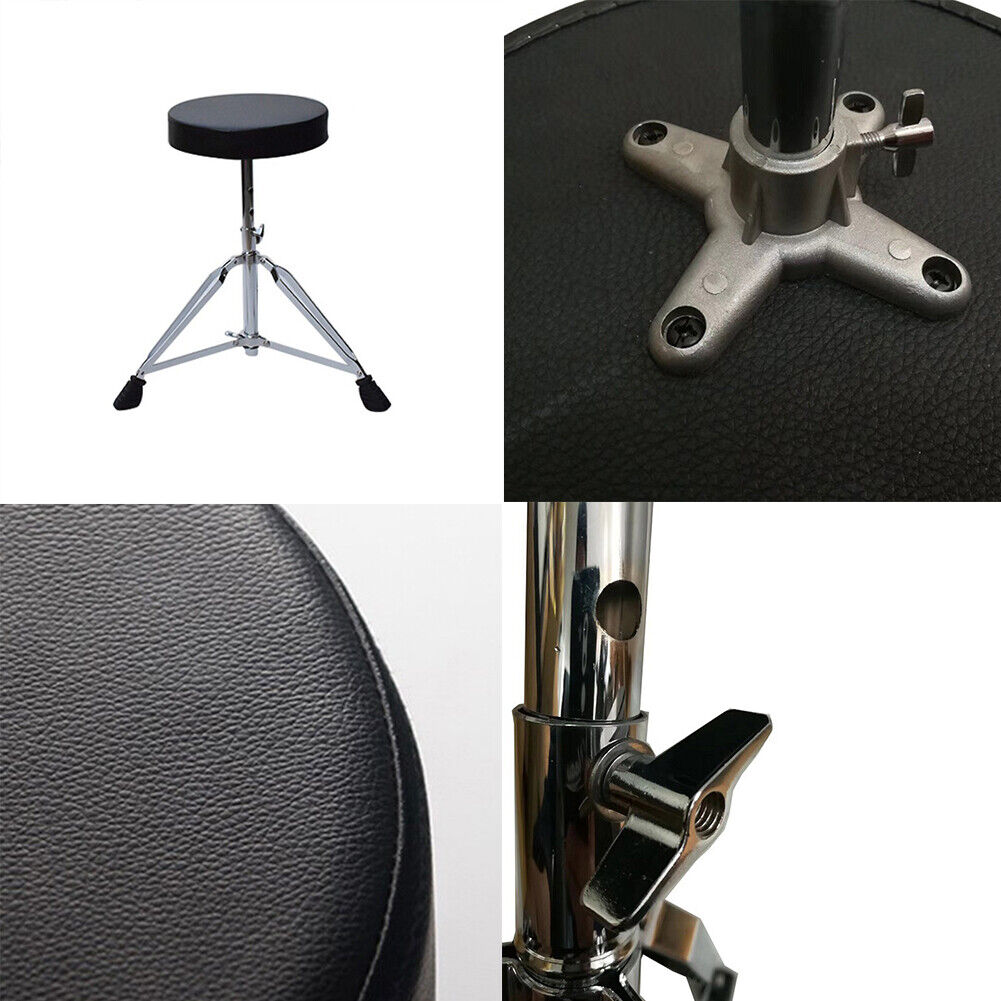 US Drum Throne Height Adjustable Padded Seat Drum Stool Thick Padded