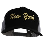 US Eastern State New York Embroidered New Big Size Trucker Mesh Cap - Black XL-3XL