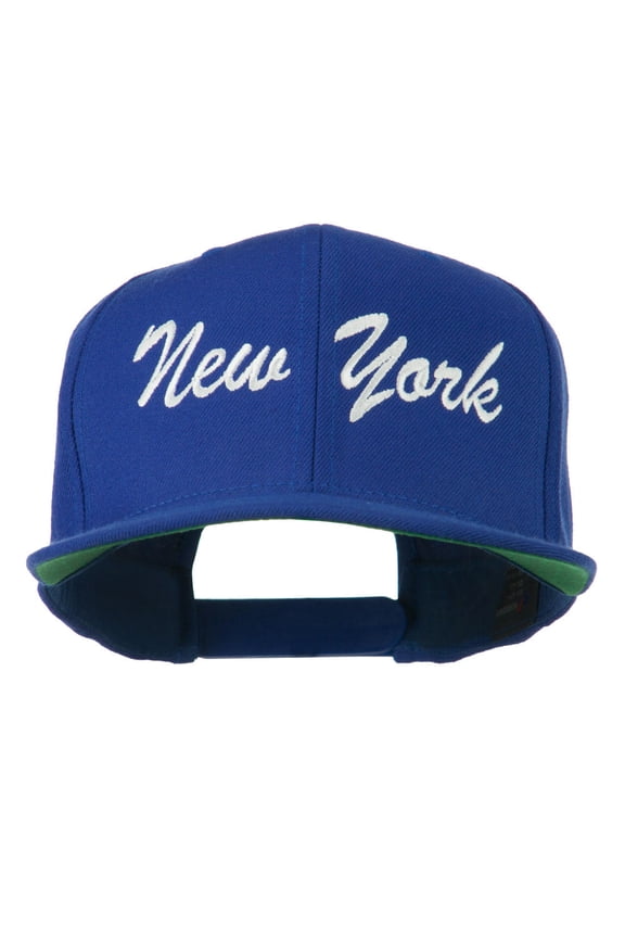 US Eastern State New York Embroidered Snapback Cap - Royal OSFM