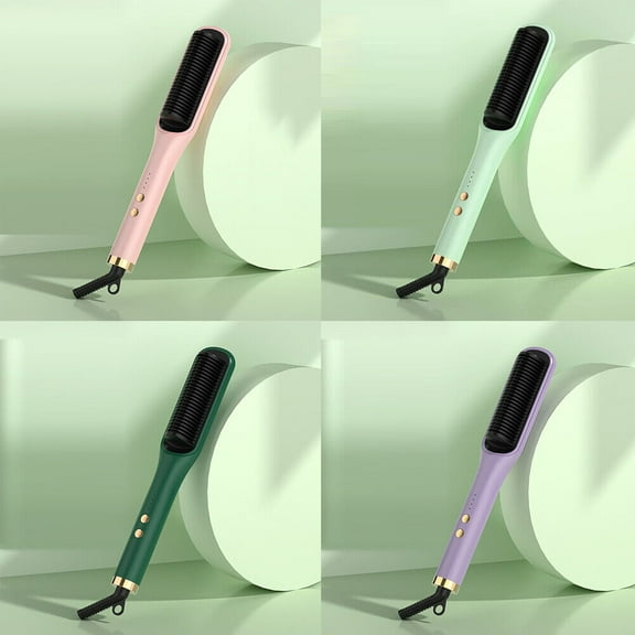 US Electric Hair Straightener Brush Straightening Curler Brush Hot Comb Frizzy