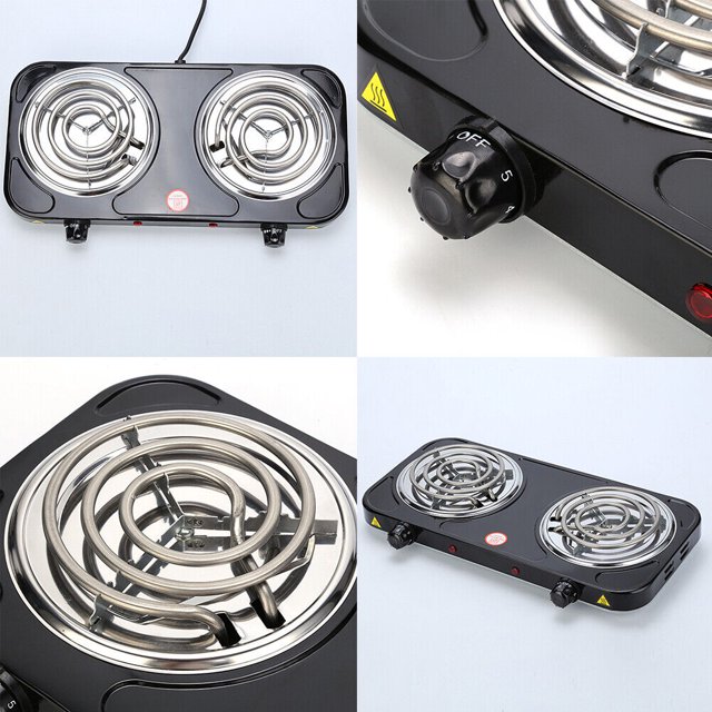 US Electric Stove Single/Dual Burner Portable Travel Compact Small Hot