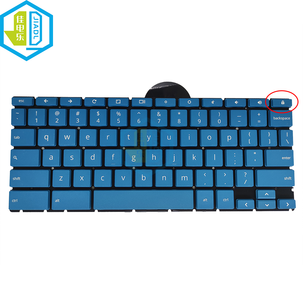 US English Blue Keyboard For  Chromebook X360 11 G3 EE Chromebook X360 11MK G3 EE Blue keycaps Notebook keyboard