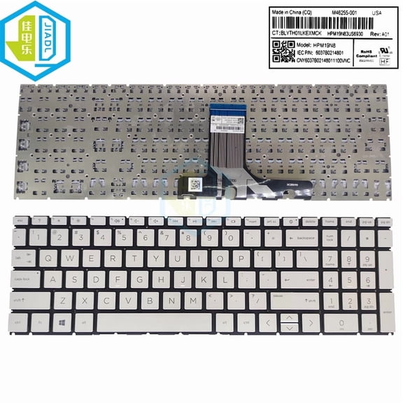 US English LA Replacement Keyboards For Pavilion 15-ER 15S-ER 15T-ER Computer Keyboard Silver M46255-001 M19N8 6037B0214801
