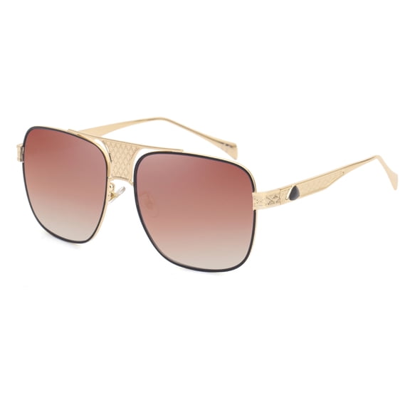 US Exclusive 1255 Square Frame Sunglasses – Classic Metal Aviator Style with UV400 Protection for Men