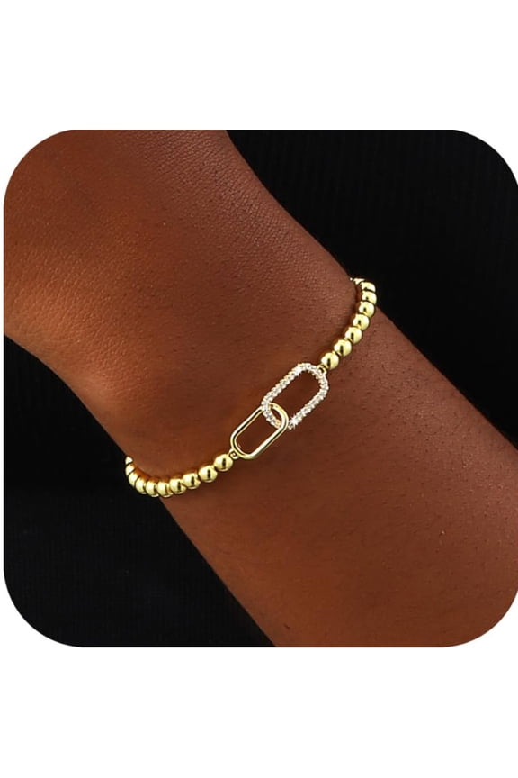 Bracelet Bow Bead Alloy Adjustable Women Fashion Lucky/Style 3—gold