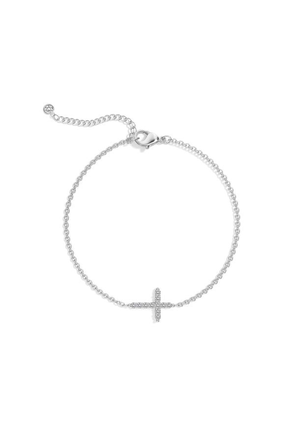 Bracelet Cross Zircon Silver Communion Bless Gift/Silver Diamond Cross Bracelet