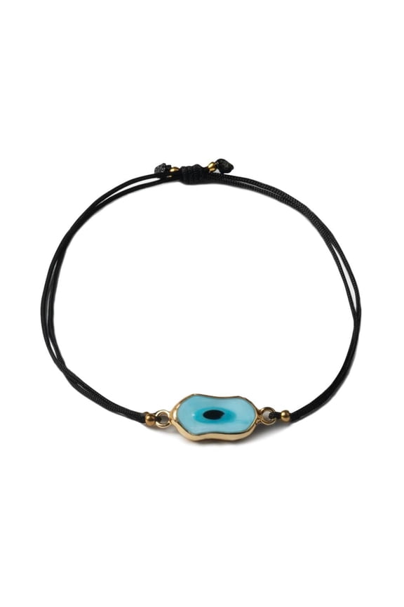 Bracelet Evil Eye Black Rope Adjustable Irregular Fortune/Irregular light green