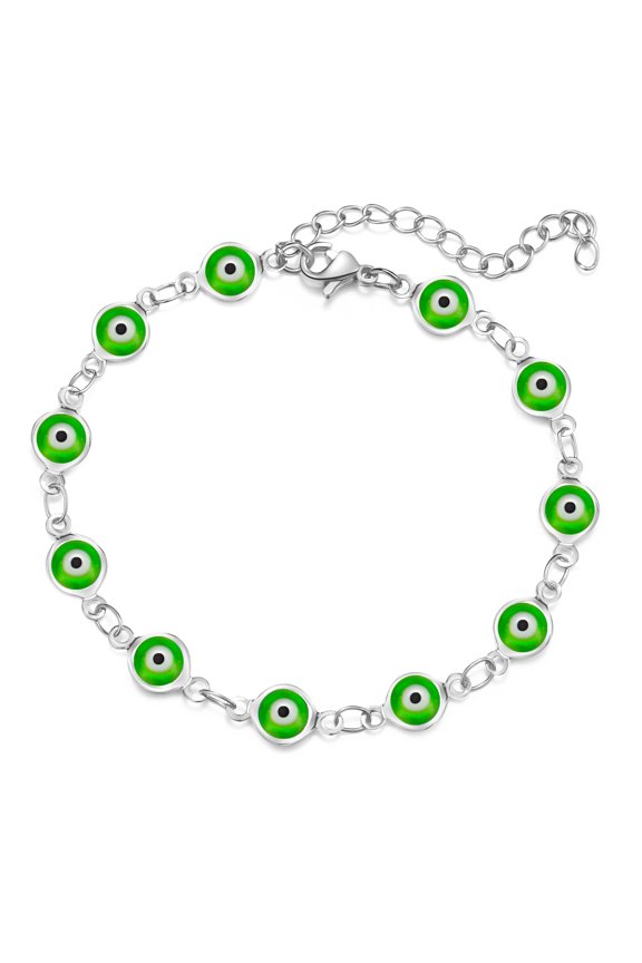 Bracelet Evil Eye Colorful Bead Fashion Unique/Silver background green bracelet