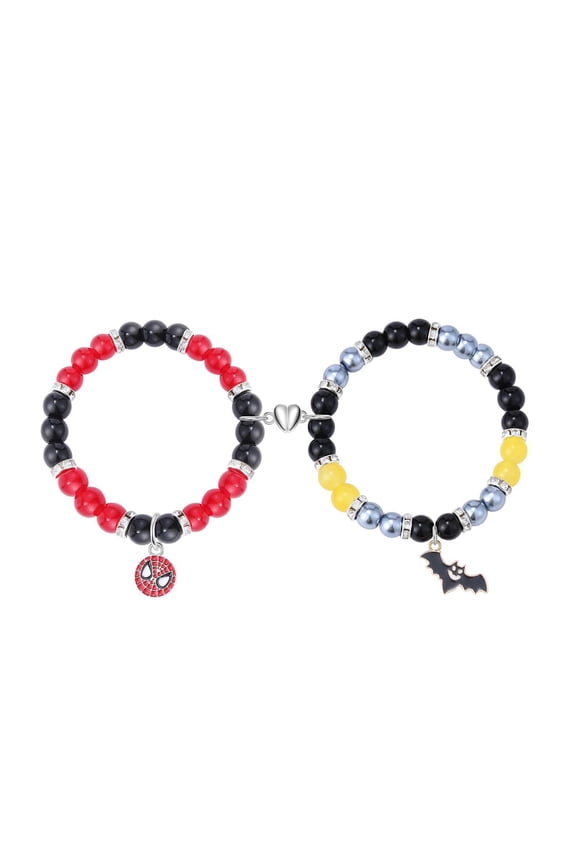Bracelet Kitty Heart Magnet Crystal BFF/Spiderman+Bat