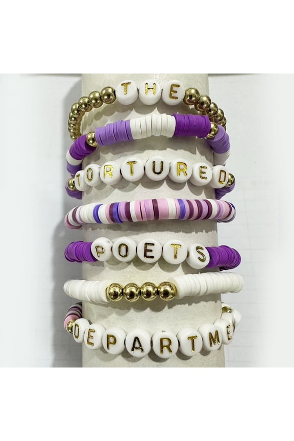 Bracelet Set PPETS Clay 7Pcs Concert/Purple series