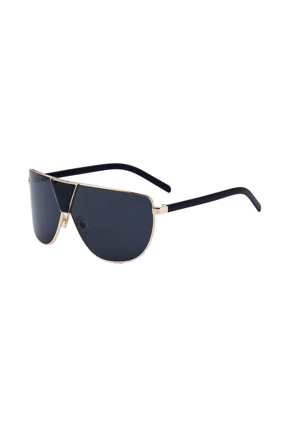 CY-98370 Men's Oversized Cat-Eye Sunglasses | UV400 Polarized Retro Aviator Frame
