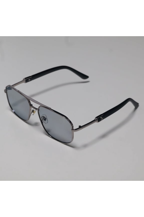 CY-98380 Men's Vintage Double-Bridge Sunglasses | Titanium Retro Square Frame with UV400
