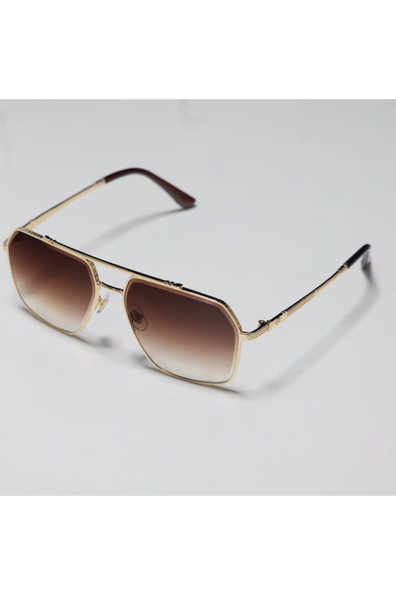 CY-98384 Men's Sunglasses - Stylish Square Frame, Metal Temples, Retro Double Bridge, UV Protection, Fashionable Shades