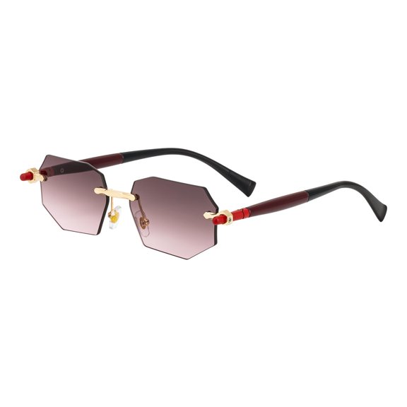 US Exclusive CY-GZ1503 Men’s New Polygon Rimless Sunglasses, European & American Fashion, Premium Vibe, Outdoor Sun Protection Eyewear