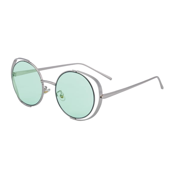 US Exclusive DG-98325 Hollow-Out Metal Round Sunglasses,UV400 Cat-Eye Shades for Women