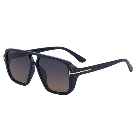 US Exclusive FY-99263 Square Double-Bridge Sunglasses, Unisex, Premium Style, Driving-Specific, UV Protection, Anti-Glare, Suitable for Daily & Outdoor Use