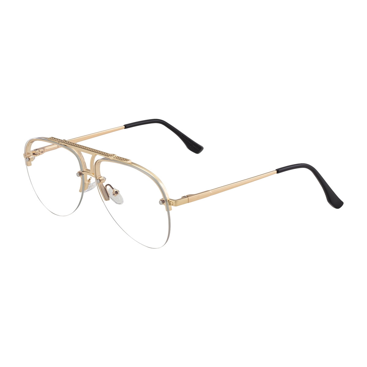 Half Rim Aviators US Exclusive KSL-98338 Men's Half-Rim Aviator Sunglasses - Dual-Temple ...