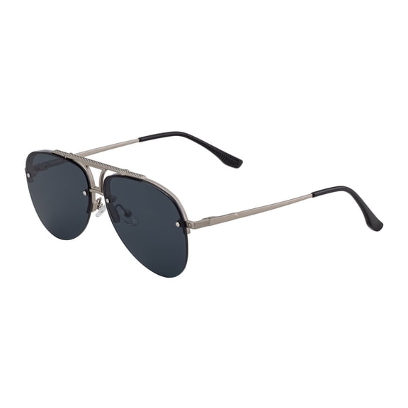 US Exclusive KSL-98338 Men's Half-Rim Aviator Sunglasses - Dual-Temple Metal Frame Polarized Glasses for Urban Style