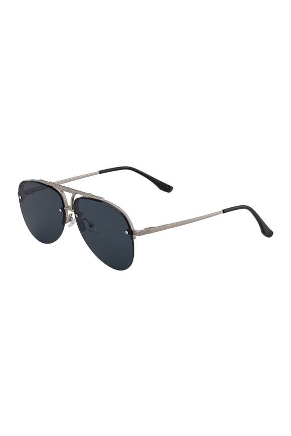 KSL-98338 Men's Half-Rim Aviator Sunglasses - Dual-Temple Metal Frame Polarized Glasses for Urban Style