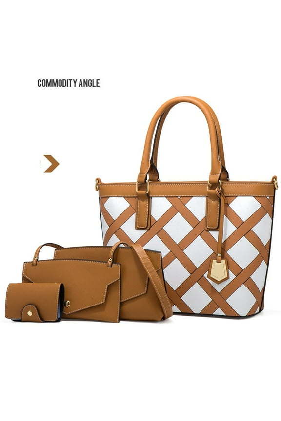 MKP21518 Checkered Tote Bag Set – Trendy Crossbody & Shoulder Bags for Women & Teens (Mother-Daughter Matching Collection)