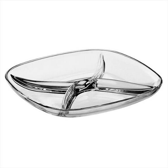 US Fenice 9.8 in. High Quality Glass 4 Section Relish Dish