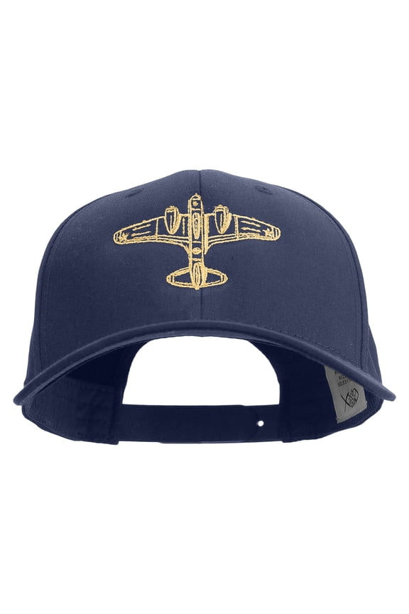 US Fighter Aircraft Embroidered Six Panels Pro Style Cap - Navy OSFM
