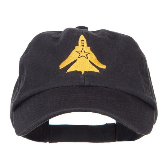 US Fighter Jet Embroidered Low Cap - Black OSFM