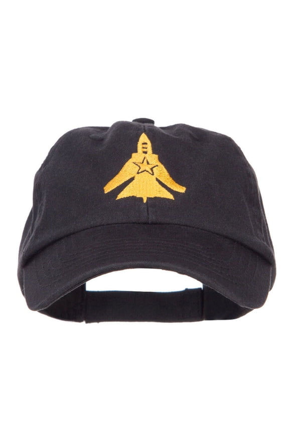 US Fighter Jet Embroidered Low Cap - Black OSFM